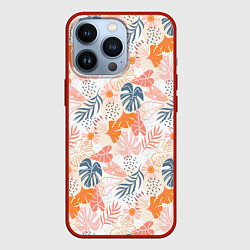 Чехол iPhone 13 Pro Паттерн узор листьев