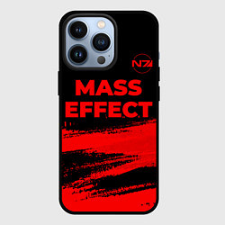 Чехол для iPhone 13 Pro Mass Effect - red gradient посередине, цвет: 3D-черный