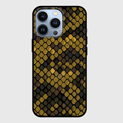 Чехол iPhone 13 Pro Змеиный камуфляж - текстура чешуи
