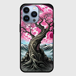 Чехол для iPhone 13 Pro Большое дерево сакура, цвет: 3D-черный