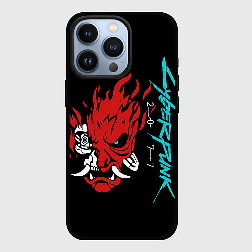 Чехол iPhone 13 Pro Cyberpunk Samurai Dark Warrior / 3D-Черный – фото 1