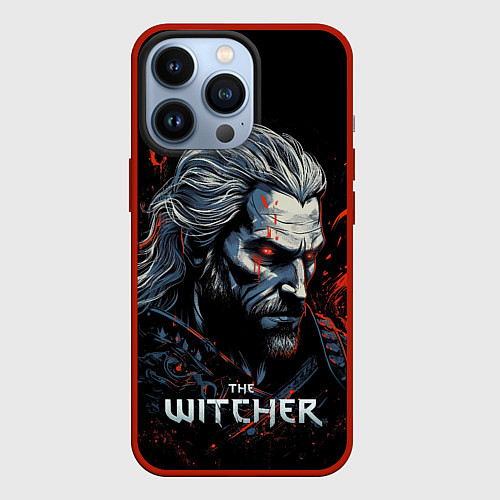 Чехол iPhone 13 Pro The Witcher blood / 3D-Красный – фото 1