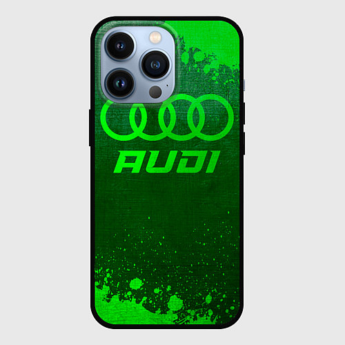 Чехол iPhone 13 Pro Audi - green gradient / 3D-Черный – фото 1