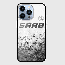 Чехол для iPhone 13 Pro Saab - white gradient посередине, цвет: 3D-черный