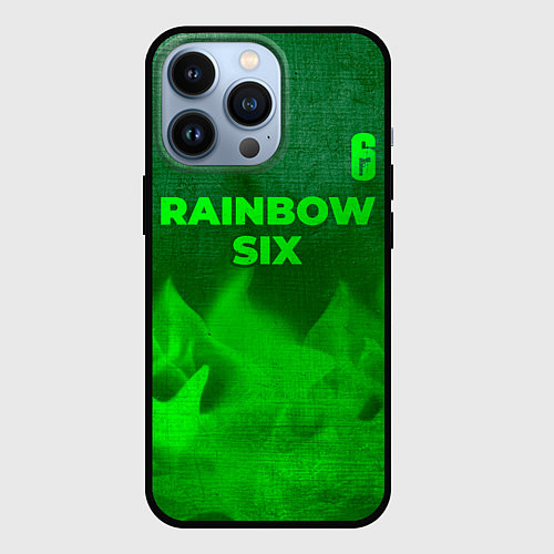 Чехол iPhone 13 Pro Rainbow Six - green gradient посередине / 3D-Черный – фото 1