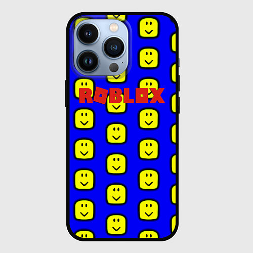 Чехол iPhone 13 Pro Roblox pattern mobile / 3D-Черный – фото 1