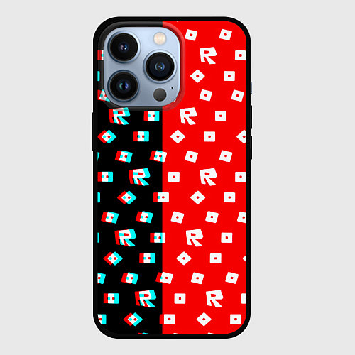 Чехол iPhone 13 Pro Roblox glitch pattern / 3D-Черный – фото 1