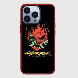 Чехол для iPhone 13 Pro Cyberpunk 2077 logo, цвет: 3D-красный