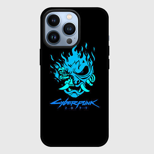 Чехол iPhone 13 Pro Cyberpunk 2077 logo game / 3D-Черный – фото 1