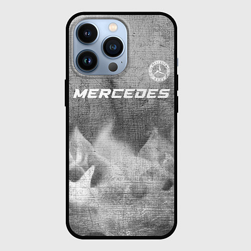 Чехол iPhone 13 Pro Mercedes - grey gradient посередине / 3D-Черный – фото 1