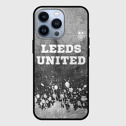 Чехол iPhone 13 Pro Leeds United - grey gradient посередине / 3D-Черный – фото 1