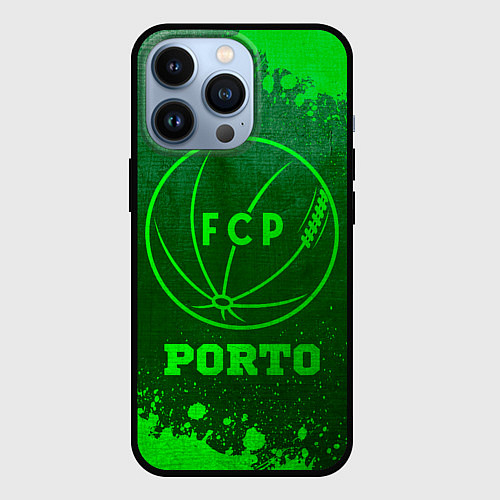 Чехол iPhone 13 Pro Porto - green gradient / 3D-Черный – фото 1