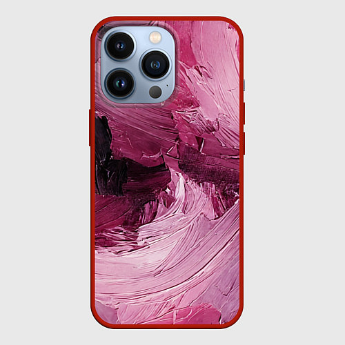 Чехол iPhone 13 Pro Розовые краски / 3D-Красный – фото 1