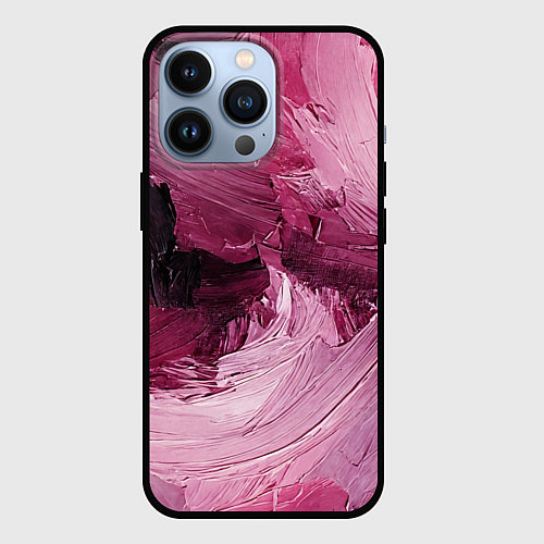 Чехол iPhone 13 Pro Розовые краски / 3D-Черный – фото 1