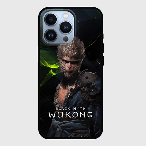 Чехол iPhone 13 Pro Black Myth Wukong dark green Sun Wukong / 3D-Черный – фото 1