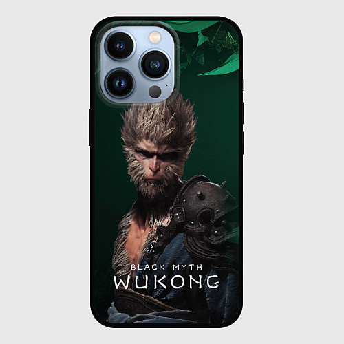 Чехол iPhone 13 Pro Black Myth Wukong Wukong зеленый фон / 3D-Черный – фото 1