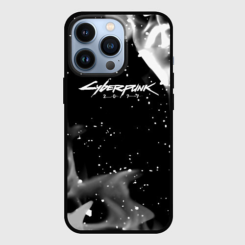 Чехол iPhone 13 Pro Cyberpunk 2077 smoke / 3D-Черный – фото 1