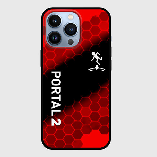 Чехол iPhone 13 Pro Portal hexagon pattern / 3D-Черный – фото 1