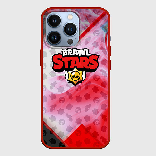 Чехол iPhone 13 Pro Brawl stars geometry smoke / 3D-Красный – фото 1