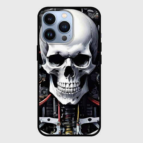 Чехол iPhone 13 Pro Cyber skull - ai art / 3D-Черный – фото 1