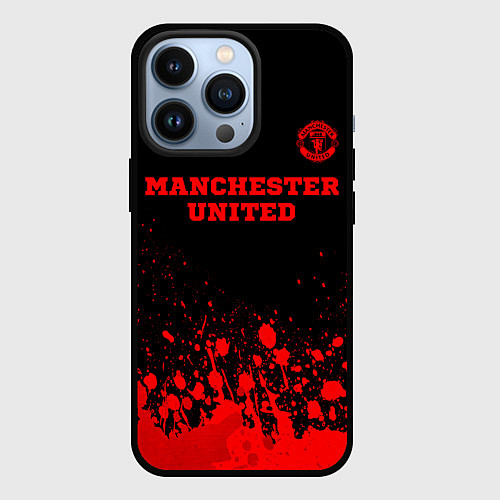 Чехол iPhone 13 Pro Manchester United - red gradient посередине / 3D-Черный – фото 1