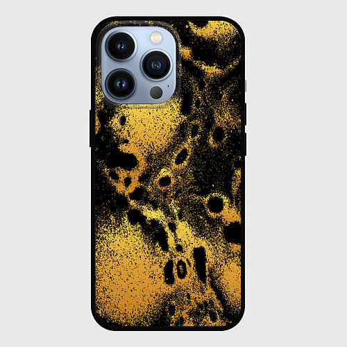 Чехол iPhone 13 Pro Текстура песок / 3D-Черный – фото 1