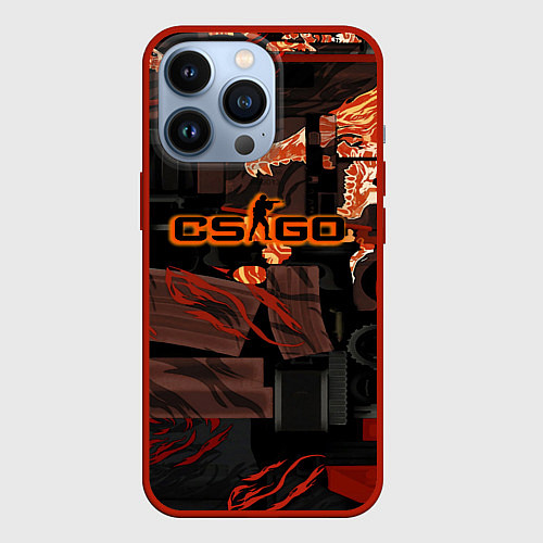 Чехол iPhone 13 Pro CSGO howl kase / 3D-Красный – фото 1