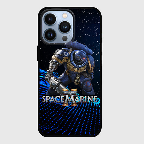 Чехол iPhone 13 Pro Warhammer 40000 space marine 2 ультрамарин / 3D-Черный – фото 1