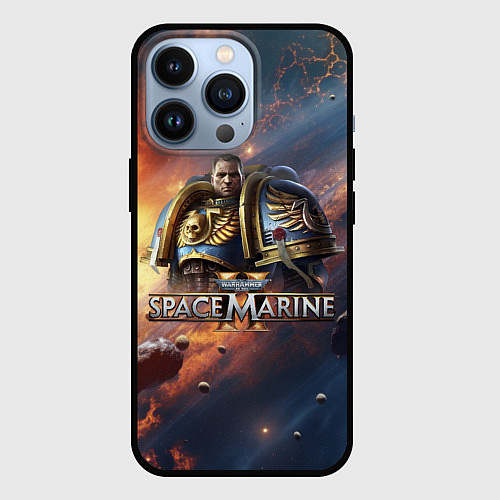 Чехол iPhone 13 Pro Warhammer 40000 space marine 2 Captain Titus / 3D-Черный – фото 1