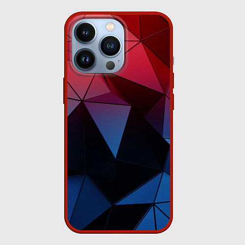 Чехол iPhone 13 Pro Абстрактная геометрия polygon / 3D-Красный – фото 1