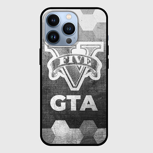 Чехол iPhone 13 Pro GTA - grey gradient / 3D-Черный – фото 1