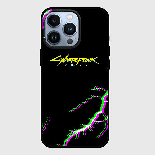 Чехол iPhone 13 Pro Cyberpunk storm 2077 / 3D-Черный – фото 1