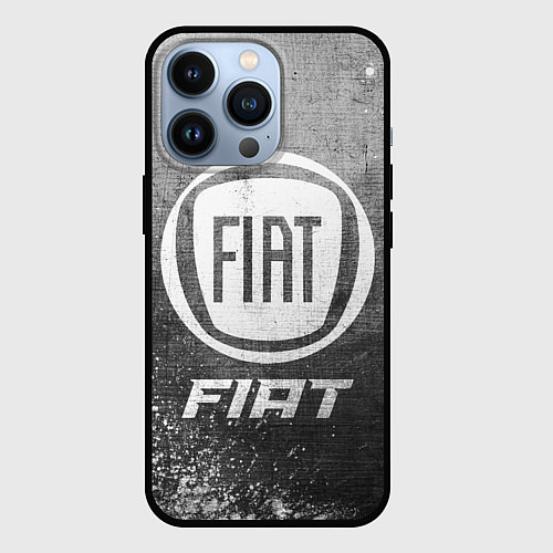 Чехол iPhone 13 Pro Fiat - grey gradient / 3D-Черный – фото 1