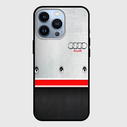 Чехол iPhone 13 Pro Audi metal sport / 3D-Черный – фото 1