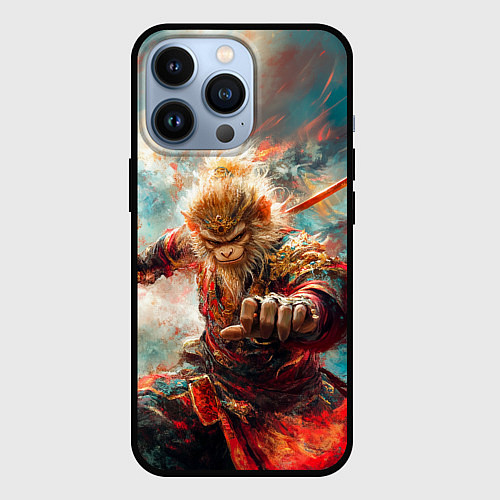 Чехол iPhone 13 Pro Wukong король обезьян / 3D-Черный – фото 1