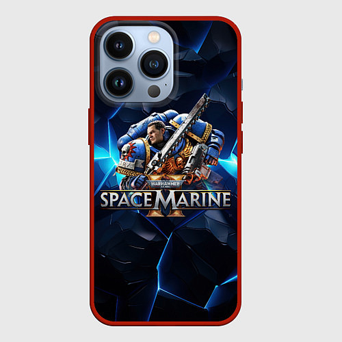 Чехол iPhone 13 Pro Captain Titus Warhammer 40000 space marine 2 / 3D-Красный – фото 1