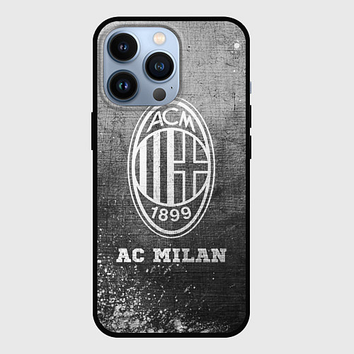 Чехол iPhone 13 Pro AC Milan - grey gradient / 3D-Черный – фото 1