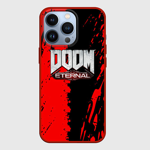 Чехол iPhone 13 Pro Doom eternal краски / 3D-Красный – фото 1