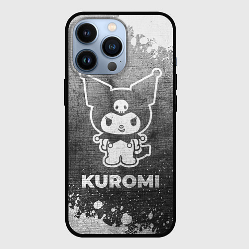 Чехол iPhone 13 Pro Kuromi - grey gradient / 3D-Черный – фото 1