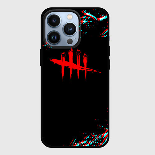 Чехол iPhone 13 Pro Dead by daylight глитч / 3D-Черный – фото 1