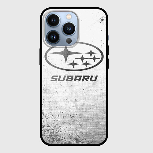 Чехол iPhone 13 Pro Subaru - white gradient / 3D-Черный – фото 1