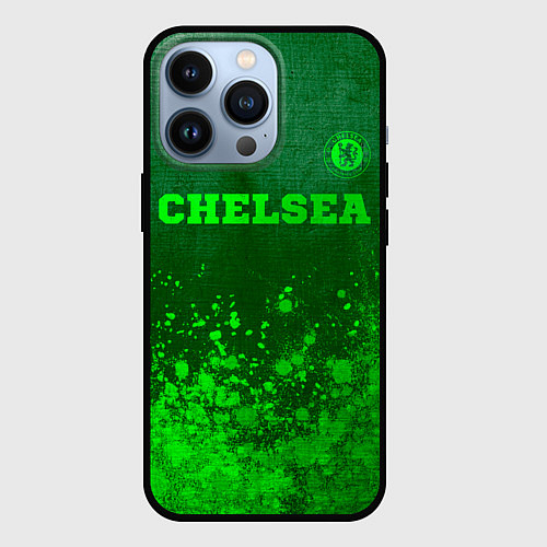 Чехол iPhone 13 Pro Chelsea - green gradient посередине / 3D-Черный – фото 1