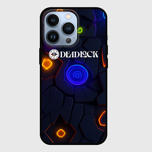 Чехол iPhone 13 Pro Deadlock logo текстурные плиты / 3D-Черный – фото 1