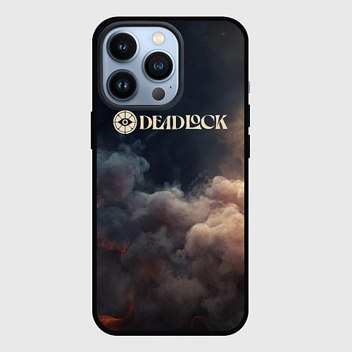 Чехол iPhone 13 Pro Deadlock лого и туман / 3D-Черный – фото 1