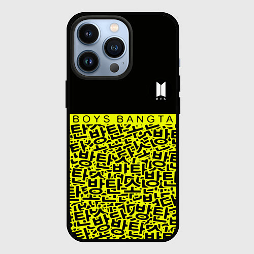 Чехол iPhone 13 Pro BTS pattern kpop / 3D-Черный – фото 1