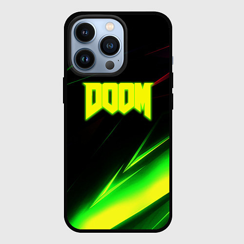 Чехол iPhone 13 Pro Doom кислотные линии / 3D-Черный – фото 1