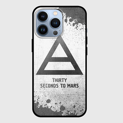 Чехол iPhone 13 Pro Thirty Seconds to Mars - white gradient / 3D-Черный – фото 1