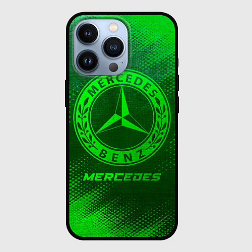 Чехол iPhone 13 Pro Mercedes - green gradient / 3D-Черный – фото 1