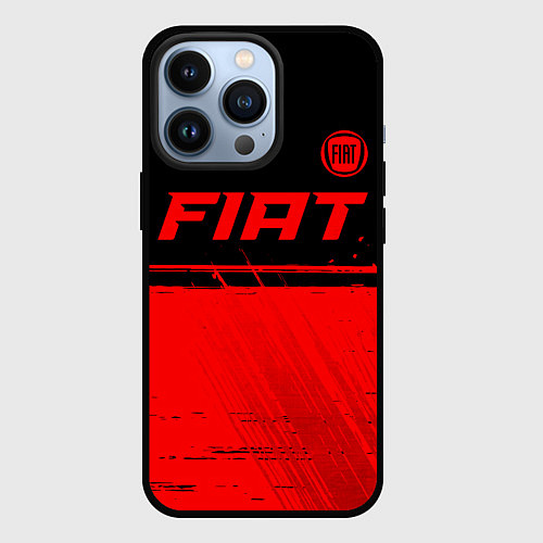 Чехол iPhone 13 Pro Fiat - red gradient посередине / 3D-Черный – фото 1