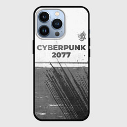 Чехол для iPhone 13 Pro Cyberpunk 2077 - white gradient посередине, цвет: 3D-черный